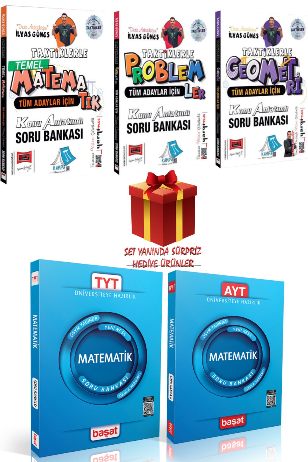 Yargı Yayınları İlyas Güneş Tüm Adaylar İçin Taktiklerle Matematik+ Geometri+ Problemler Konu Anlatımlı Soru Bankası