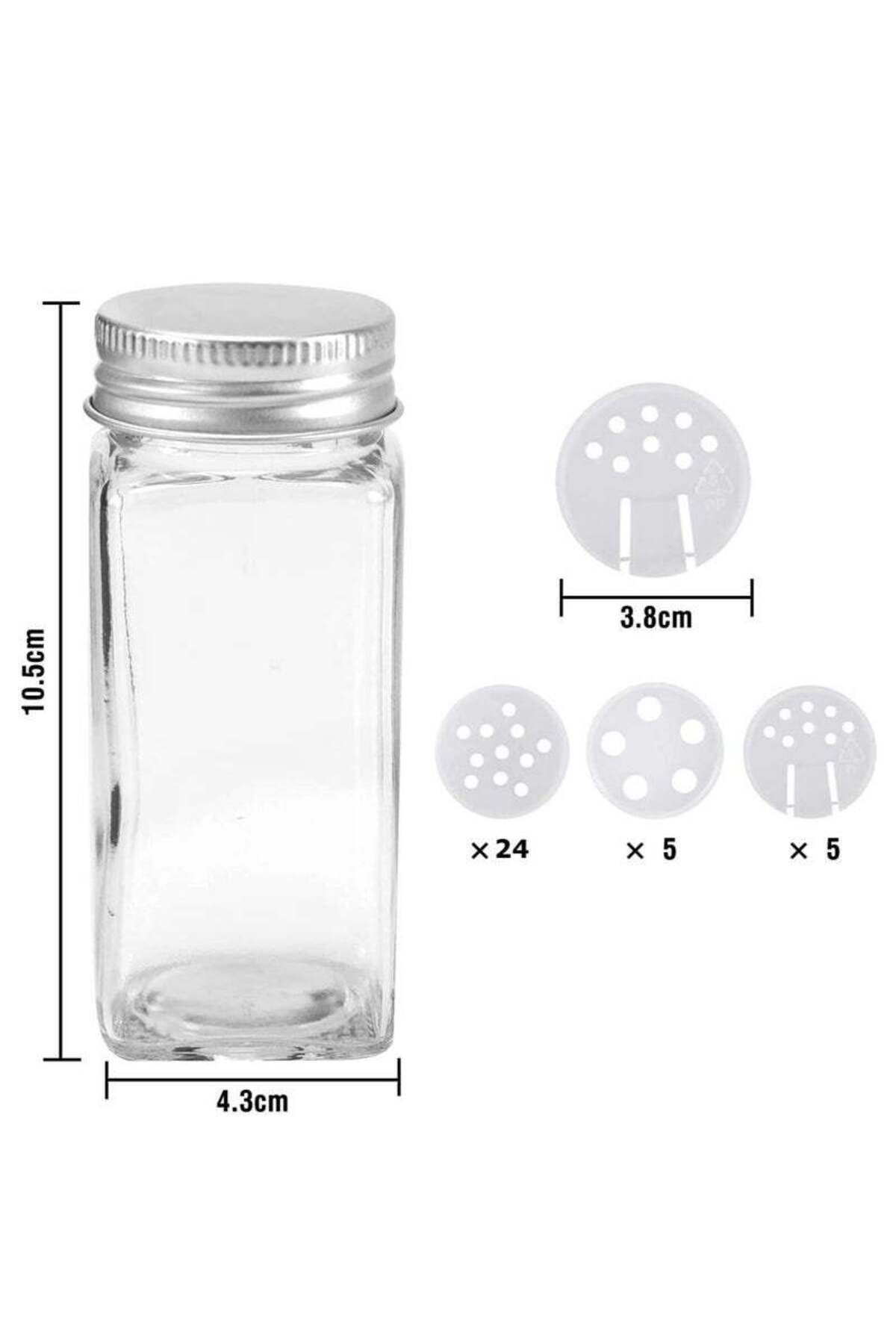 COOYA-24 Glass Spice Jars Set-120ml Multicolor Jars with Lids & Funnel for Kitchen Storage 6