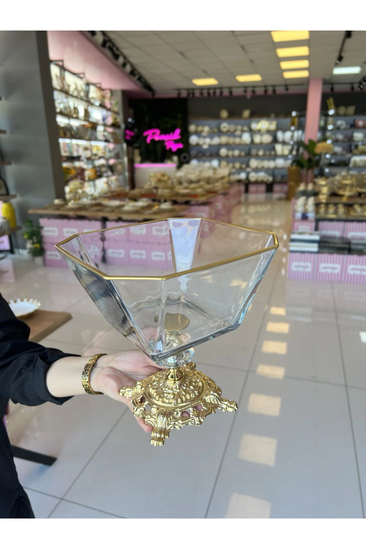 PONCİKPAZAR Zamak Ayaklı Derin Salata Kasesi