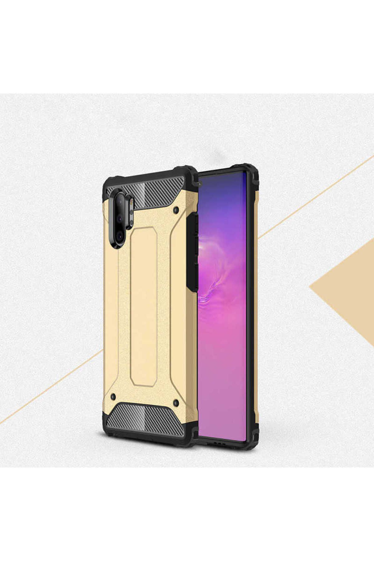 halkhouse Galaxy Note 10 Plus Kılıf Zırh Tank Sert Korumalı Silikon Crash Silikon Kapak