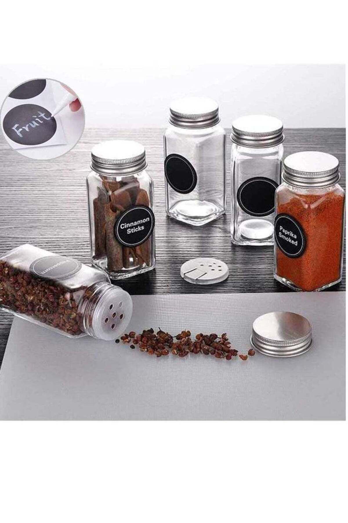COOYA-24 Glass Spice Jars Set-120ml Multicolor Jars with Lids & Funnel for Kitchen Storage 3