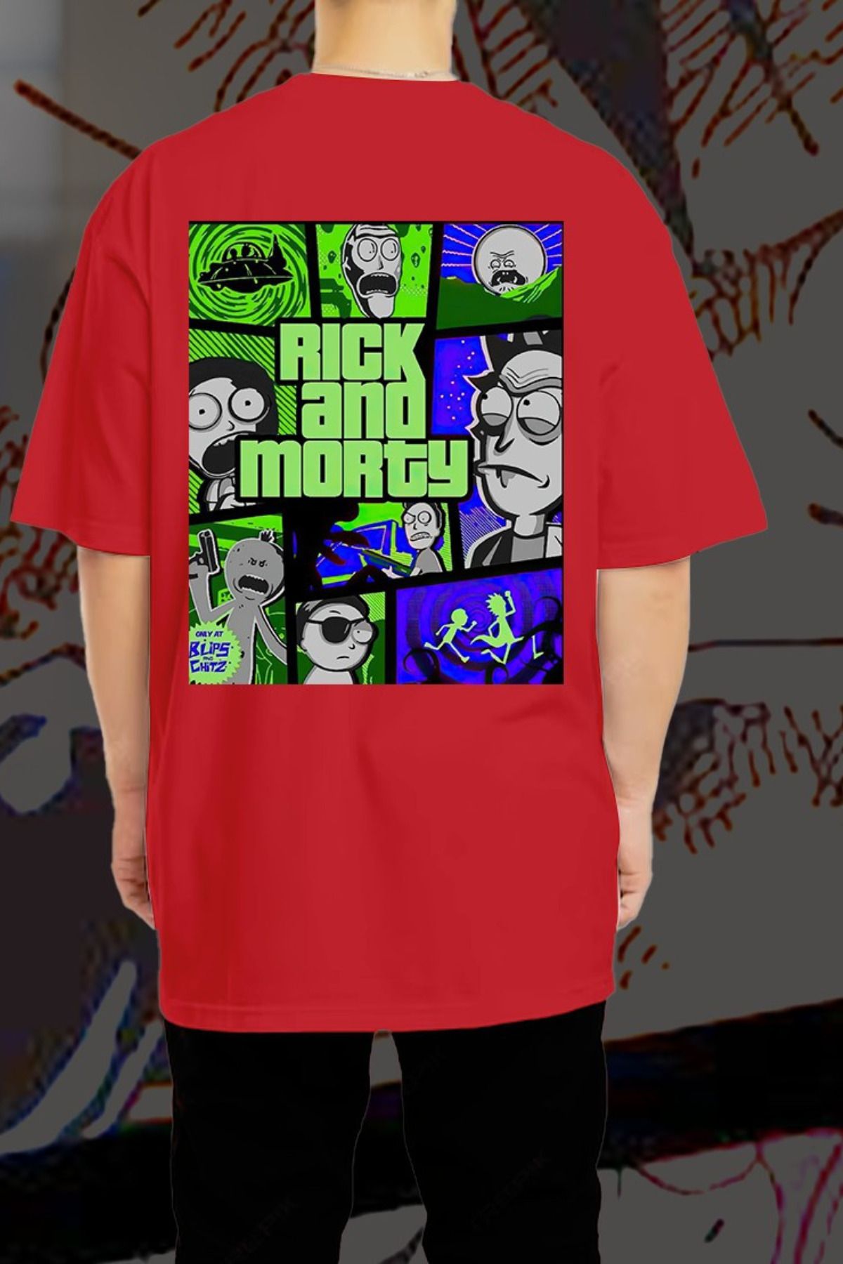 Wish BF Rick and Morty Baskılı Oversize T-shirt