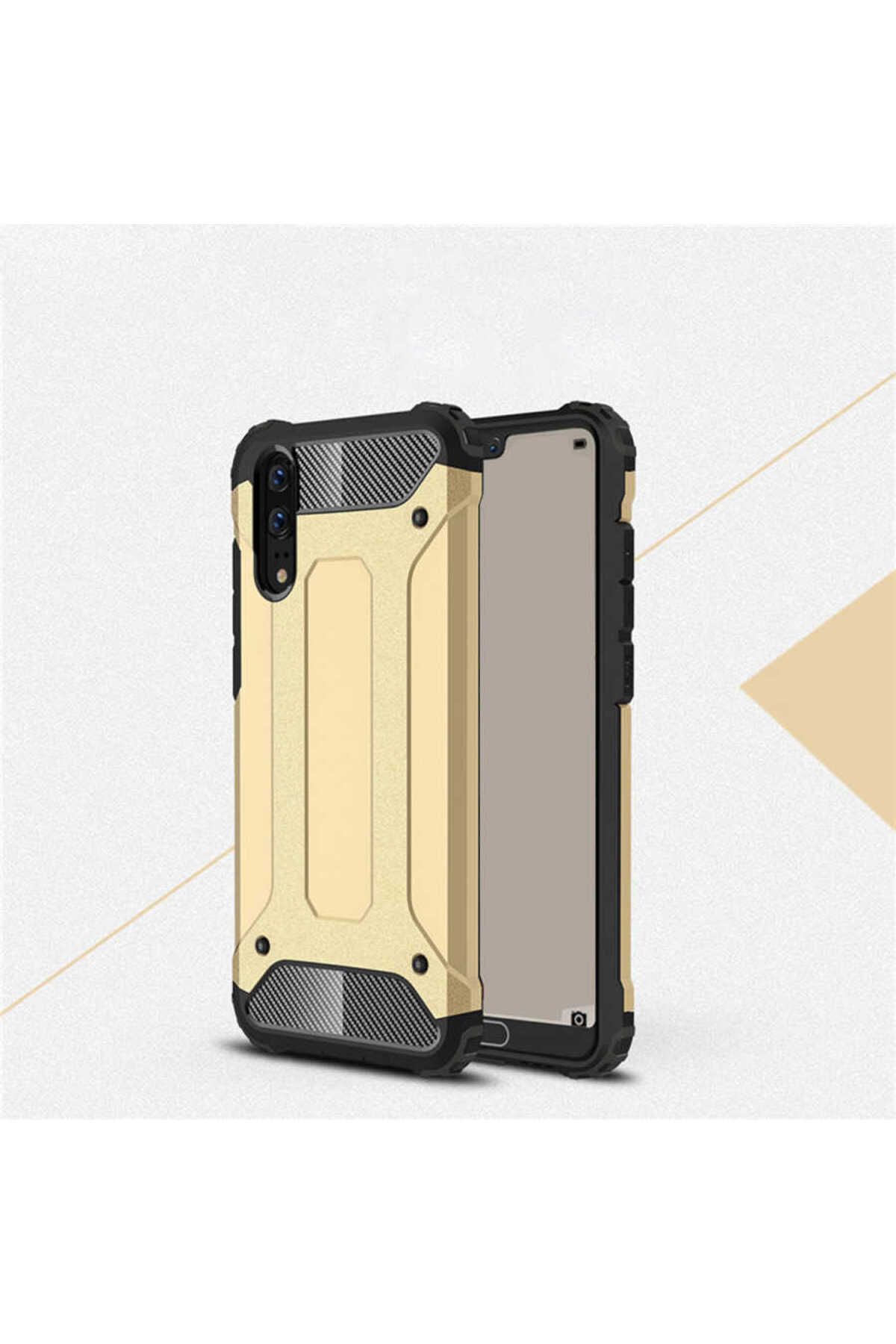 halkhouse Huawei P20 Kılıf Zırh Tank Sert Korumalı Silikon Crash Silikon Kapak