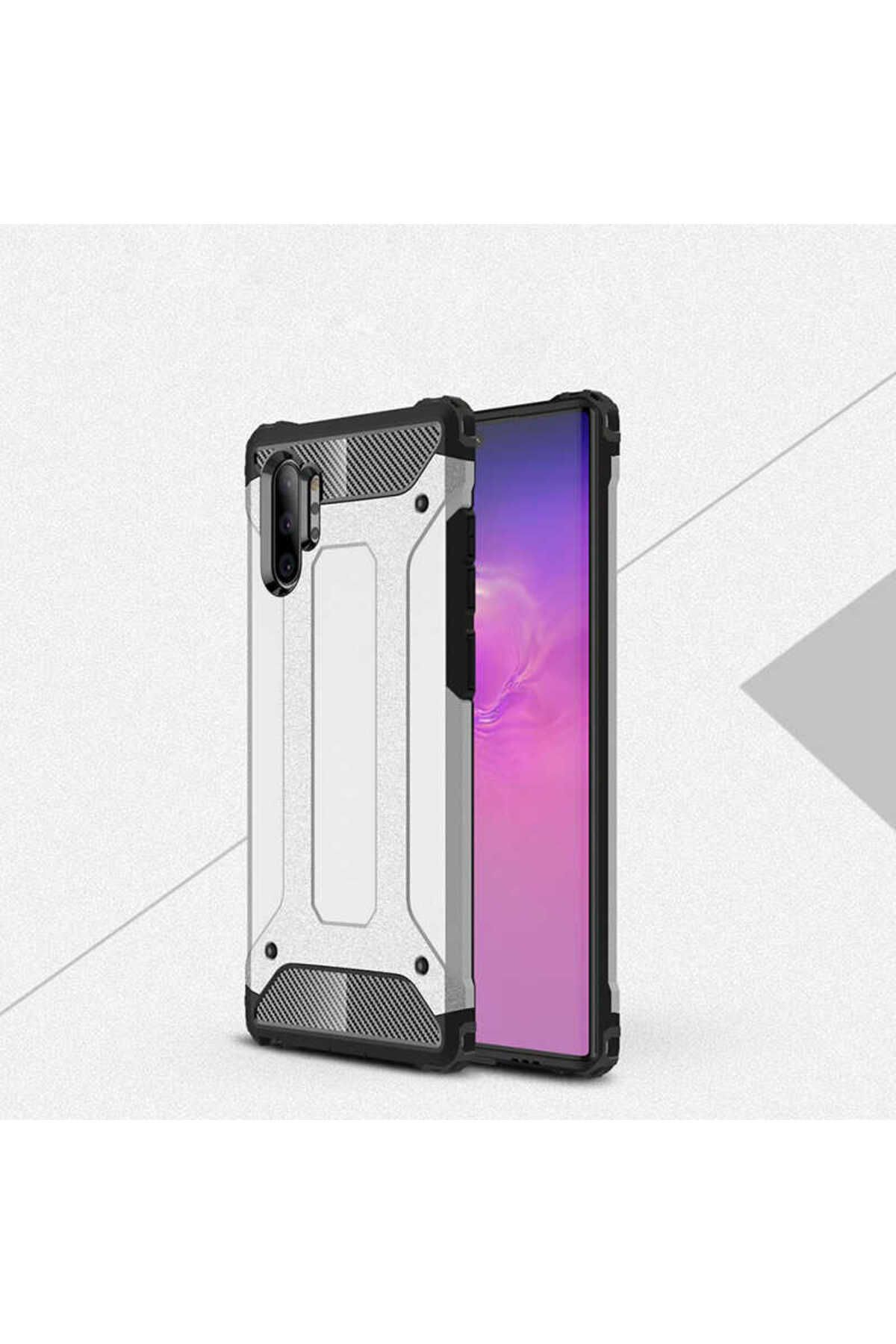 halkhouse Galaxy Note 10 Plus Kılıf Zırh Tank Sert Korumalı Silikon Crash Silikon Kapak