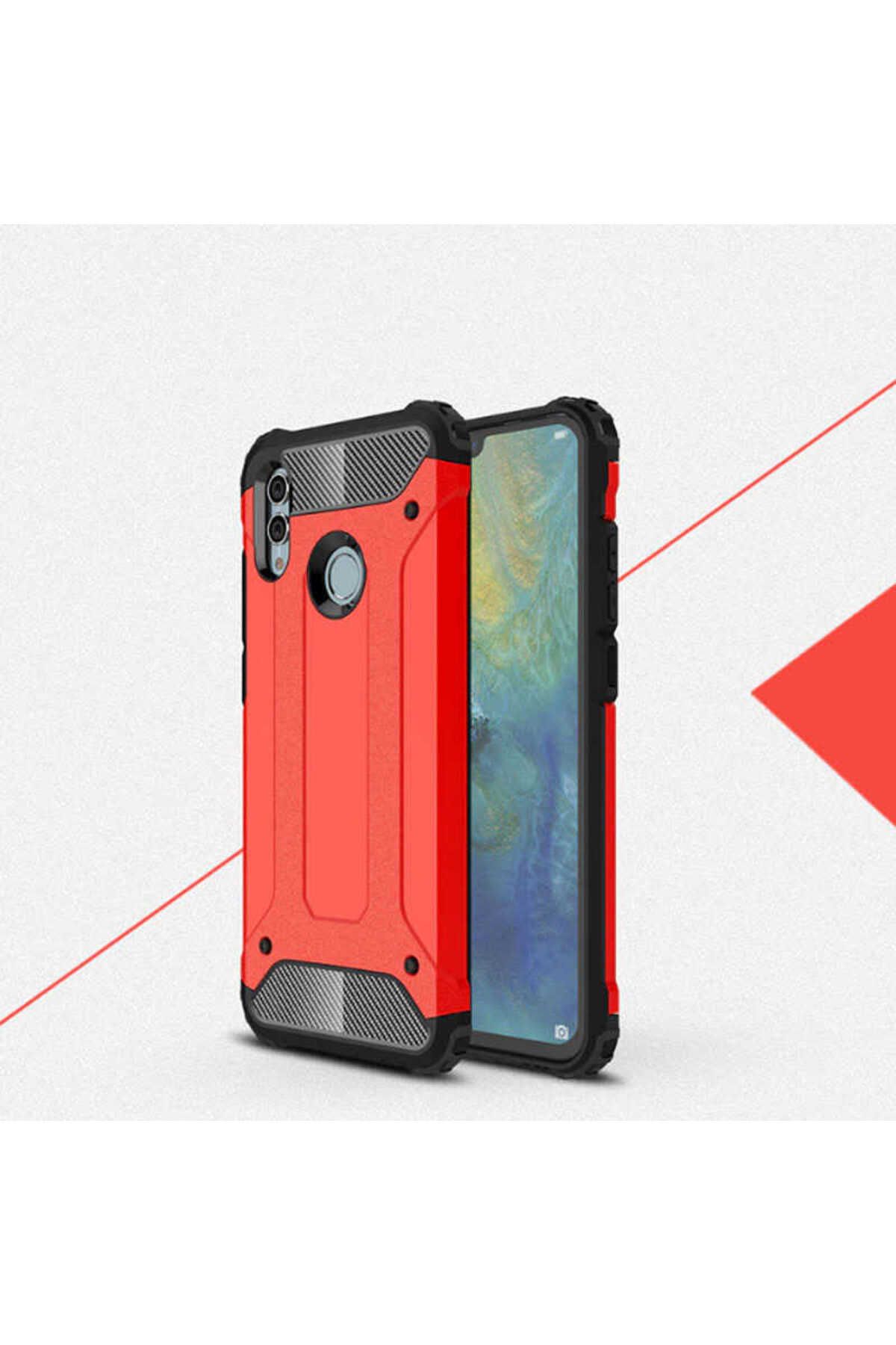 halkhouse Huawei P Smart 2019 Kılıf Zırh Tank Sert Korumalı Silikon Crash Silikon Kapak