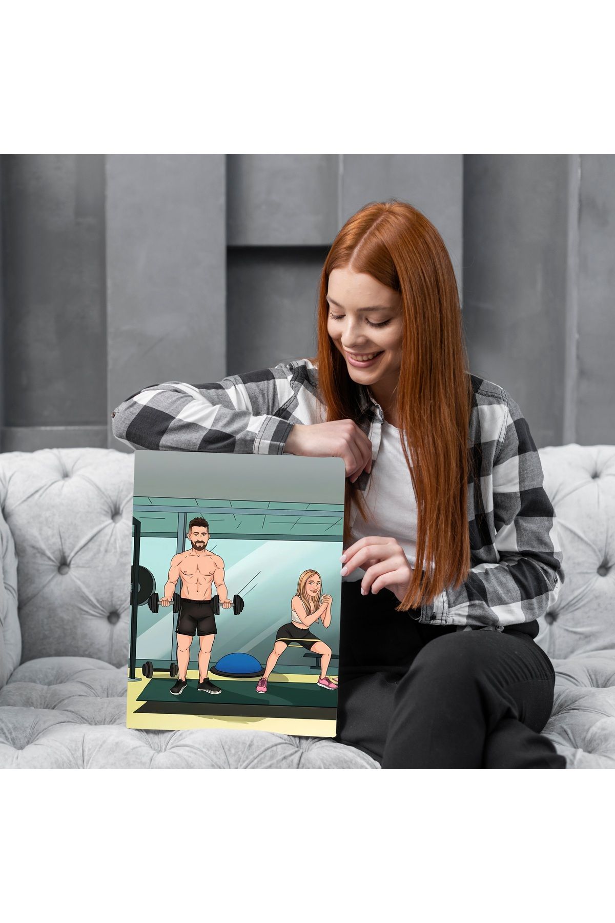 ÇELİKLER HEDİYE Kişiye Özel Karikatür Kanvas – Fotoğraftan Hazırlanan Hediye Tablo