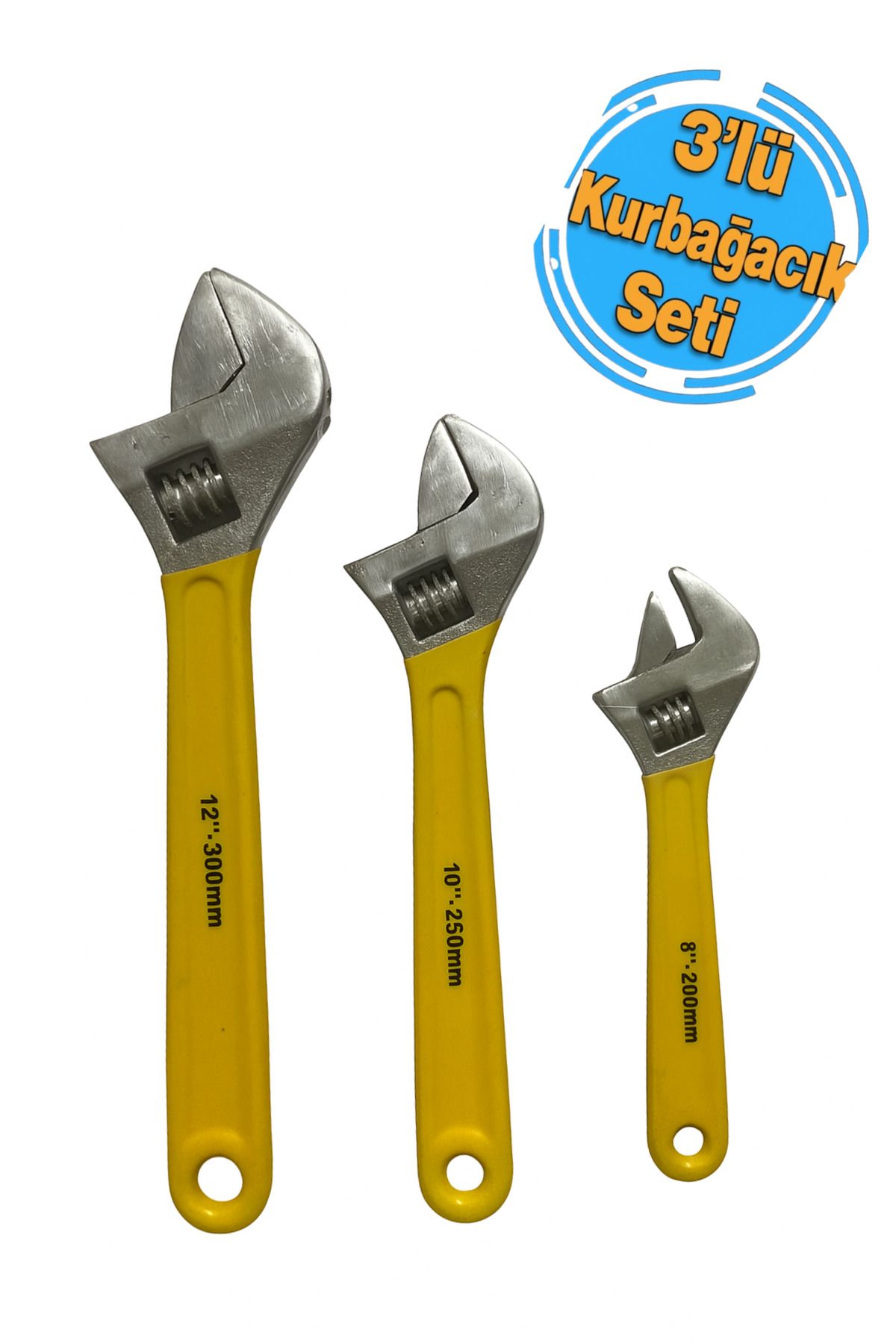 Rodi Tools 3 Parça Kurbağacık Anahtar Seti 8''-200 mm, 10''-250 mm, 12''-300 mm İzoleli
