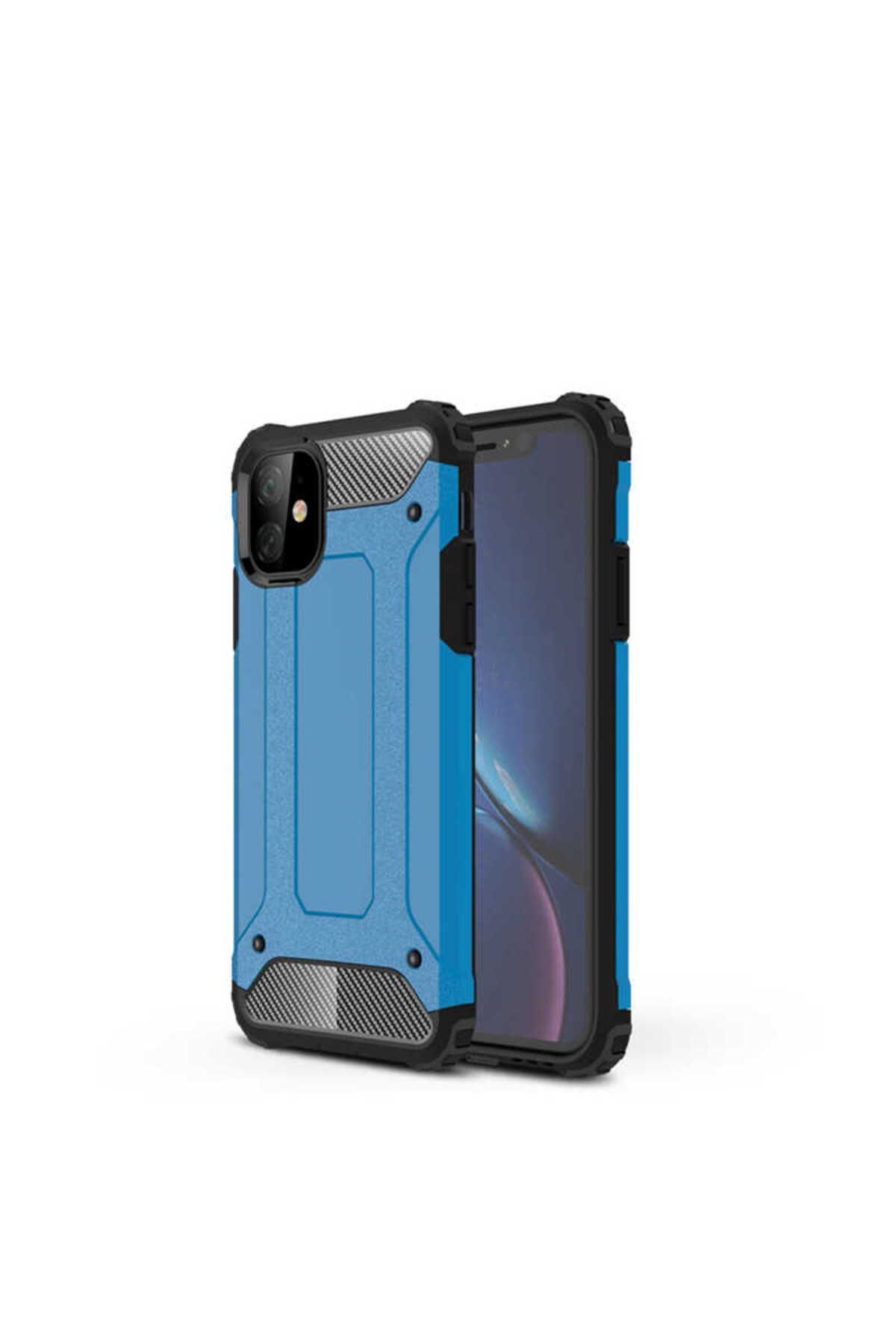 halkhouse Apple iPhone 11 Kılıf Zırh Tank Sert Korumalı Silikon Crash Silikon Kapak