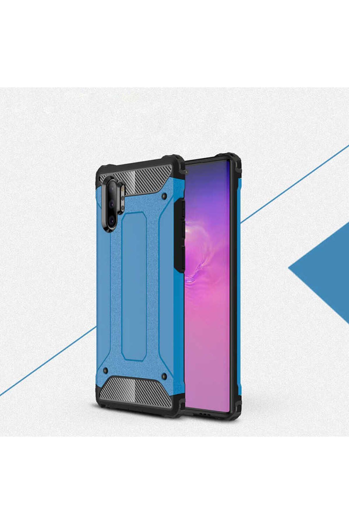 halkhouse Galaxy Note 10 Plus Kılıf Zırh Tank Sert Korumalı Silikon Crash Silikon Kapak