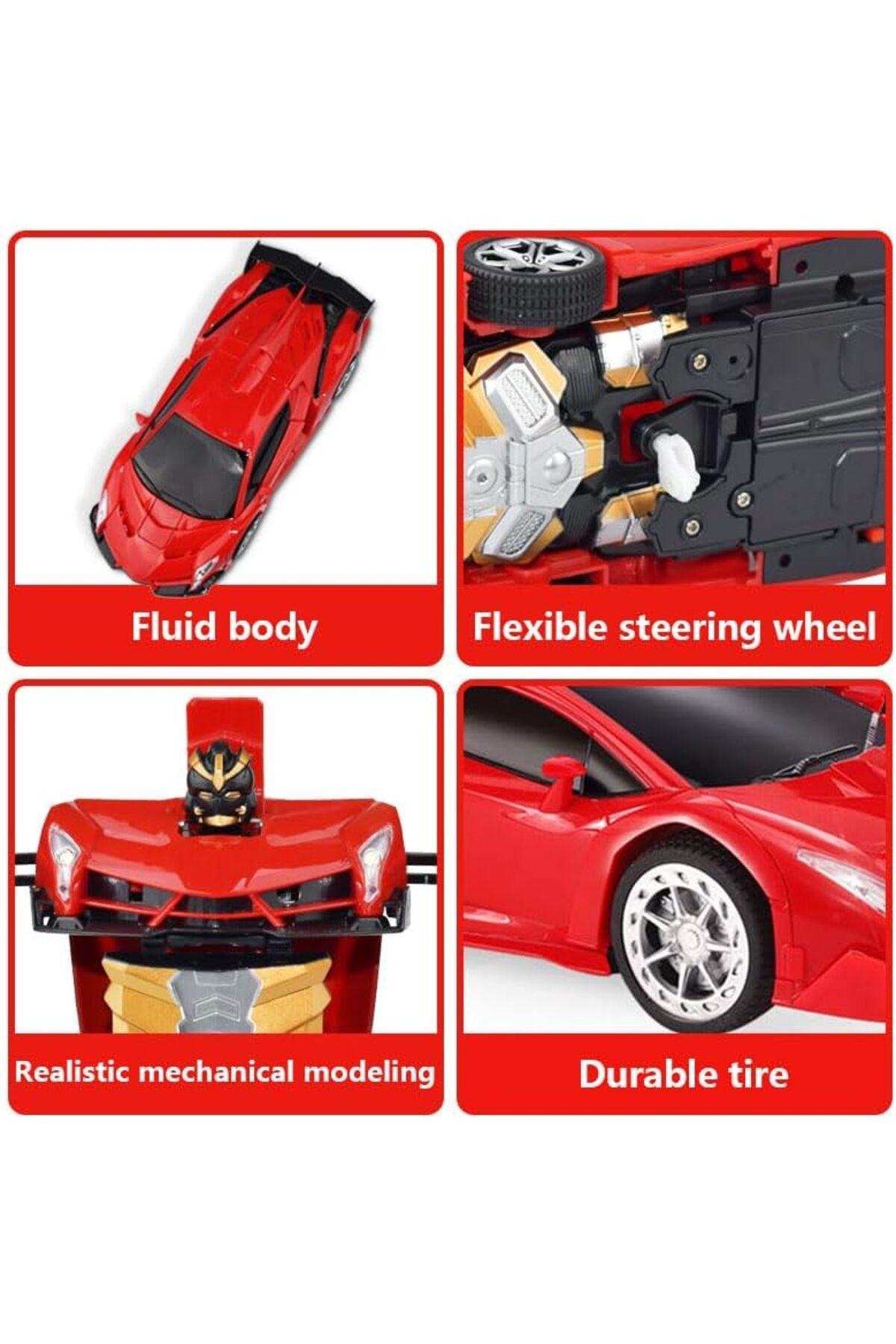COOYA-Transformer Robot Car With Remote Control for Kids No-Slip Tires, with Stable Running Performance 6