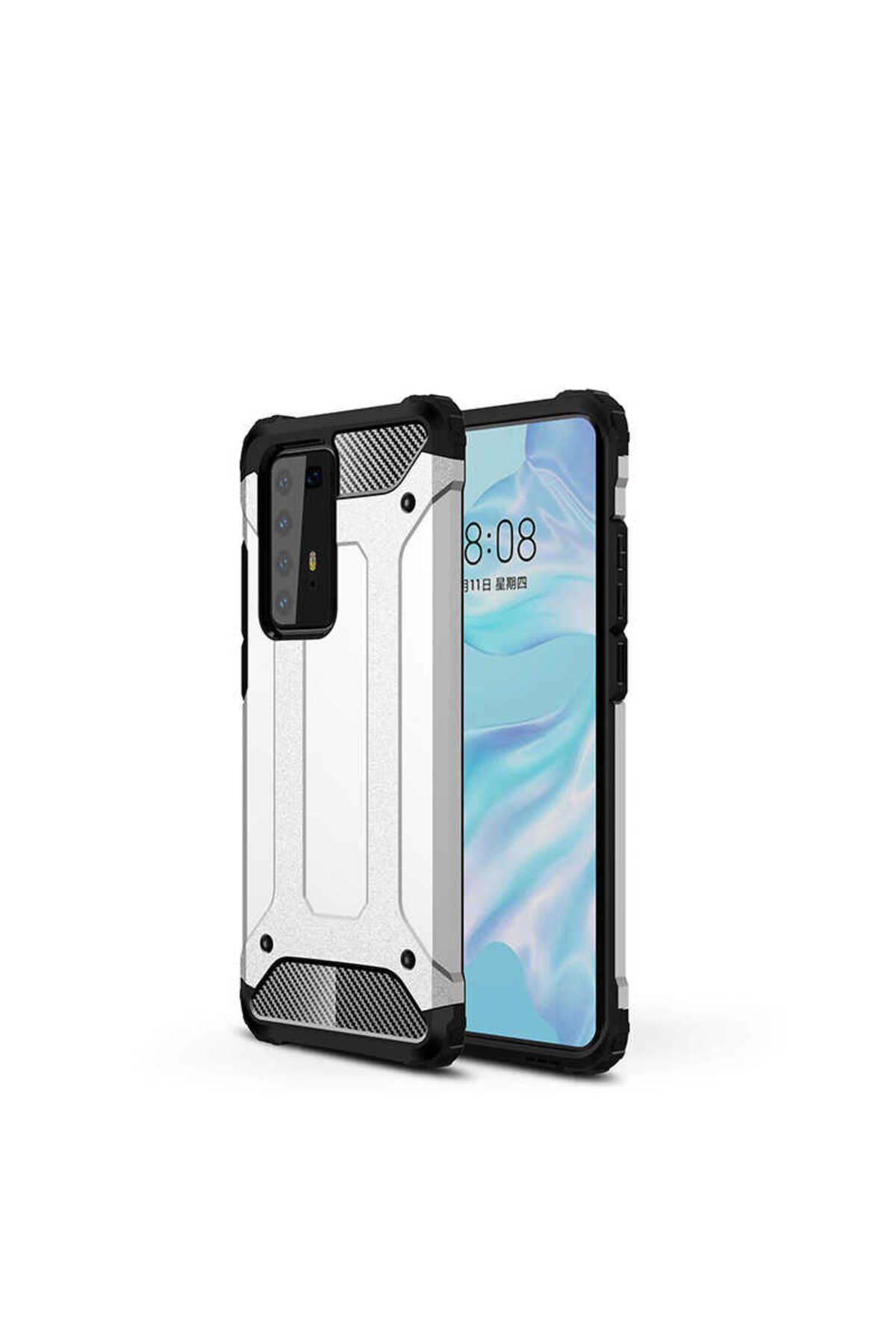 halkhouse Huawei P40 Pro Kılıf Zırh Tank Sert Korumalı Silikon Crash Silikon Kapak