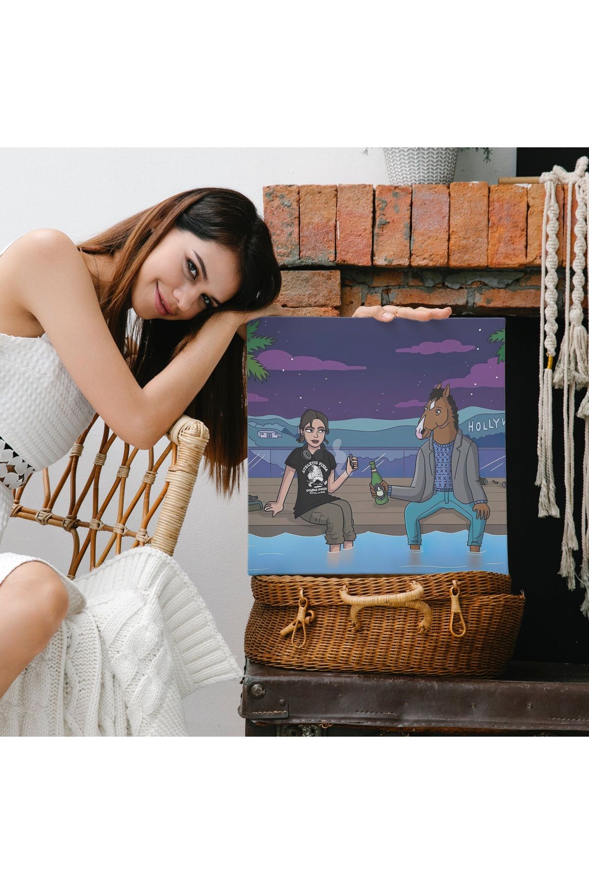 ÇELİKLER HEDİYE Kişiye Özel Karikatür Kanvas – Fotoğraftan Hazırlanan Hediye Tablo
