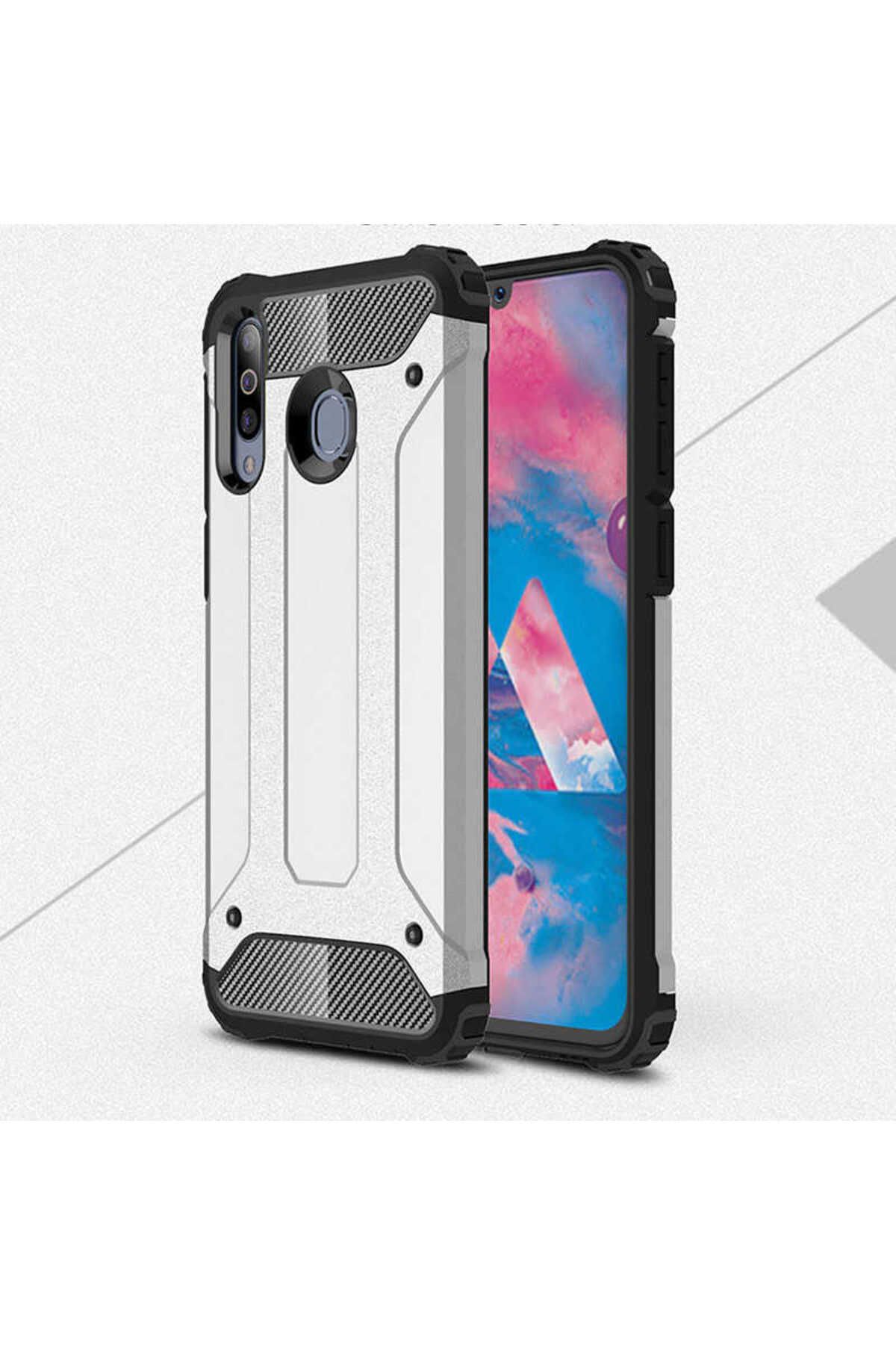 halkhouse Galaxy M30 Kılıf Zırh Tank Sert Korumalı Silikon Crash Silikon Kapak