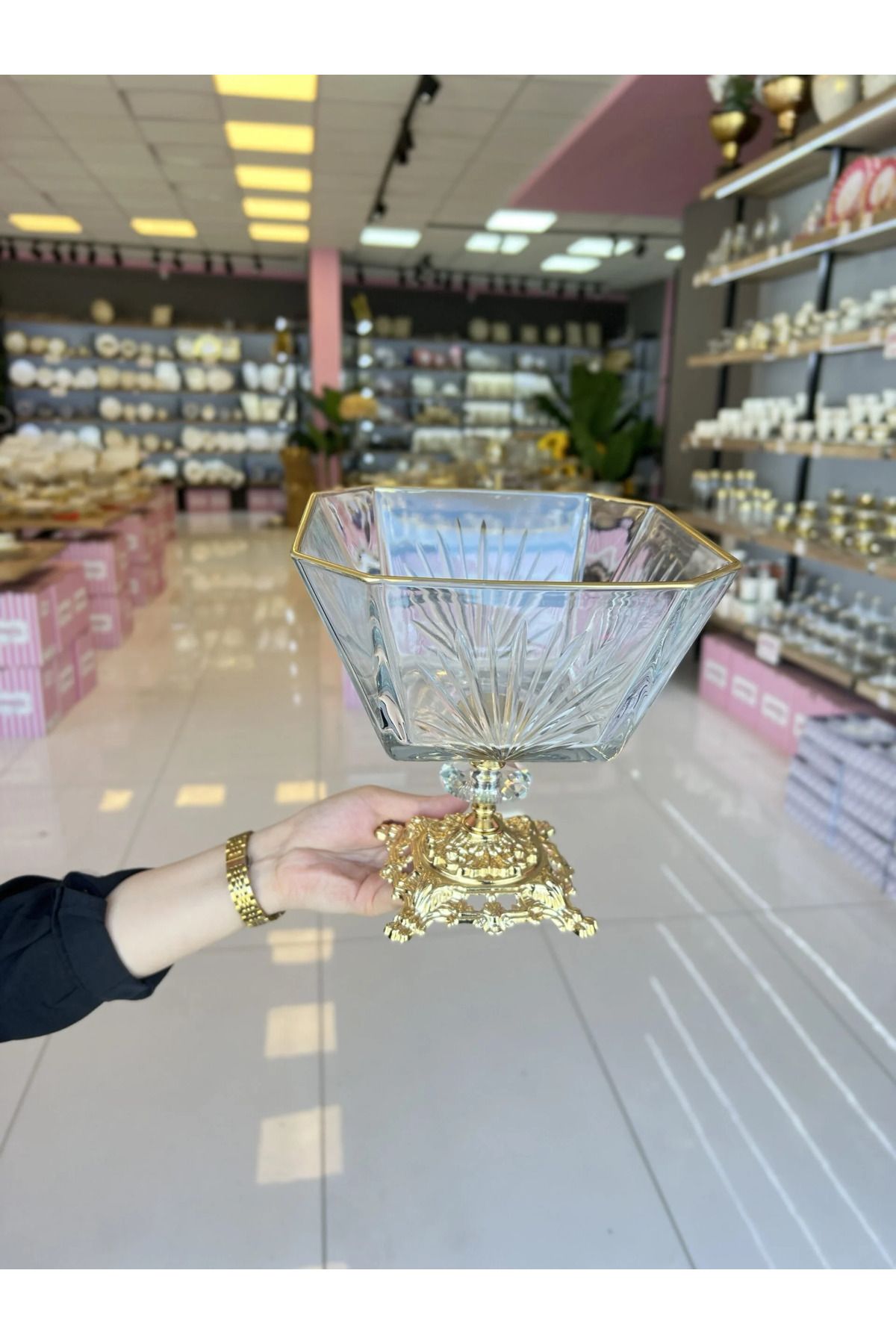 PONCİKPAZAR Zamak Ayaklı Derin Salata Kasesi