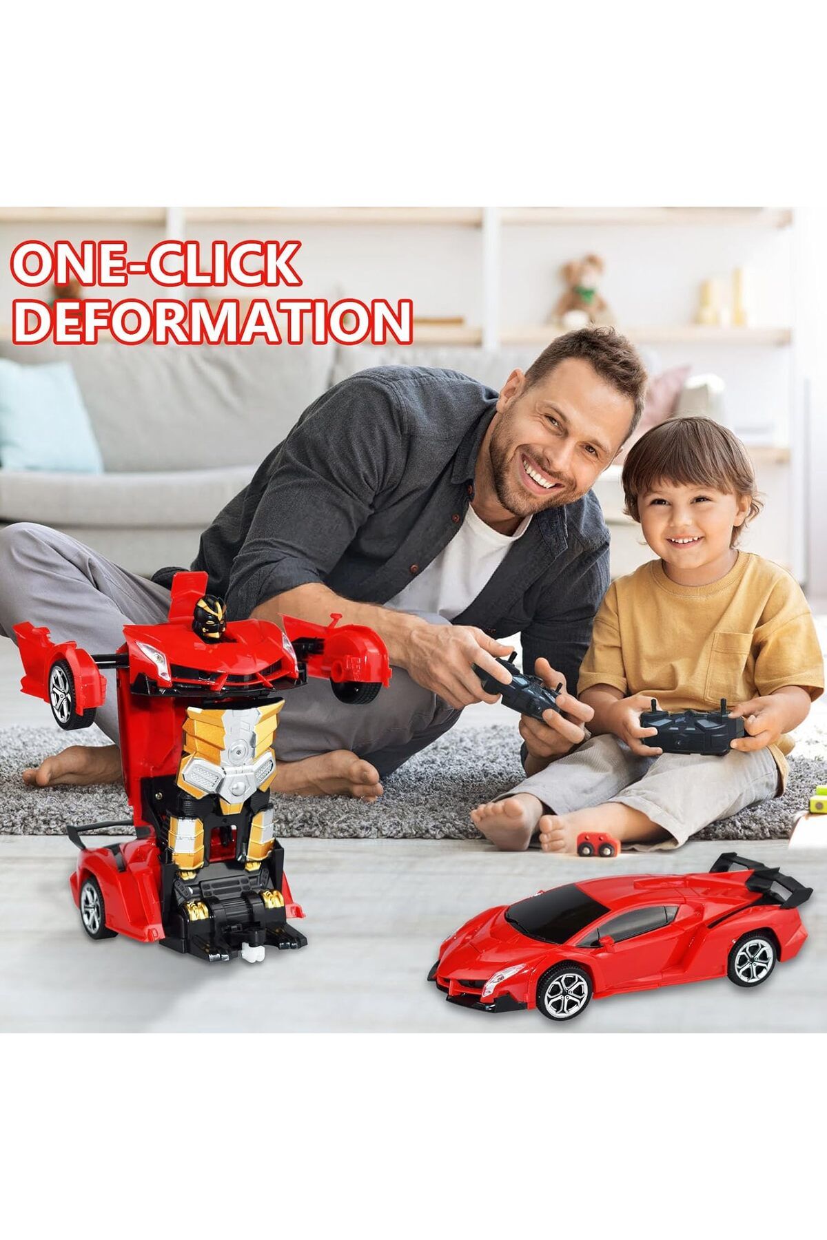 COOYA-Transformer Robot Car With Remote Control for Kids No-Slip Tires, with Stable Running Performance 7