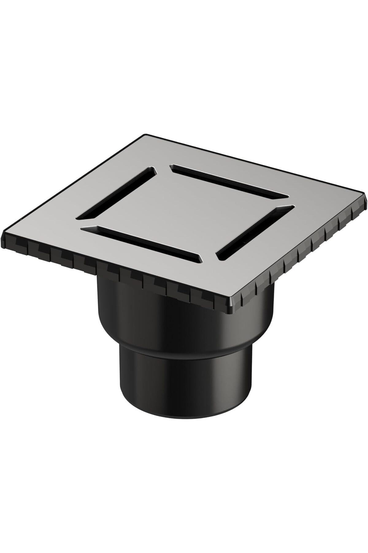 MEGOBİNE WHERE V-Flow Kare 5608279 Duş Kanalı, Alttan Çıkışlı, 15x15 cm, DK 100 Kapak, Mat Krom ZTML S