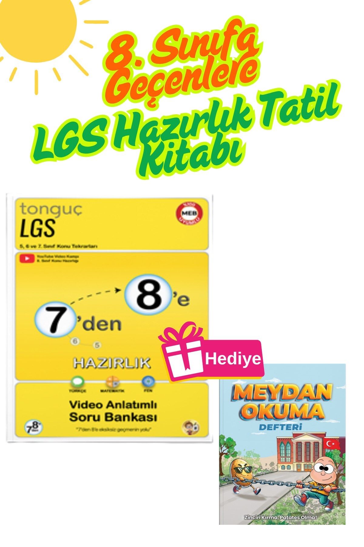 Tonguç Yayınları Tonguç Akademi 7'den 8'e Geçenler İçin LGS Hazırlık Kitabı Meydan Okuma Kitabı Hediyeli