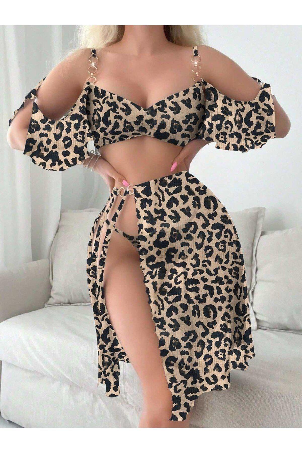 Limas lingerie Kadın 3’lü Zincir Detaylı bikini Takımı