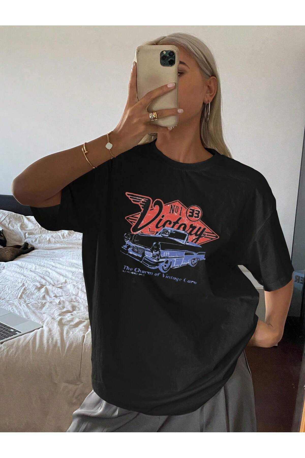 JANSO GROUP -KADIN PAMUKLU BASKLI DO NOT DISTURB KISA KOLLU TSHIRT OVERSİZE BÜYÜK BEDEN