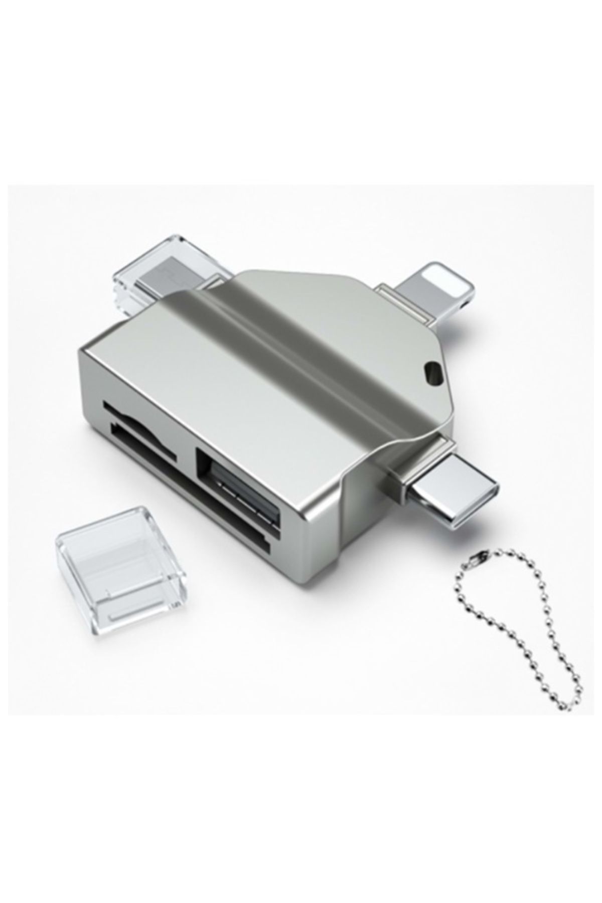 Zilevo 7 IN 1 Lightning - Type-C - Micro USB To SD - MicroSD - CF - USB 3.0 Kart Okuyucu Çevirici Adaptör
