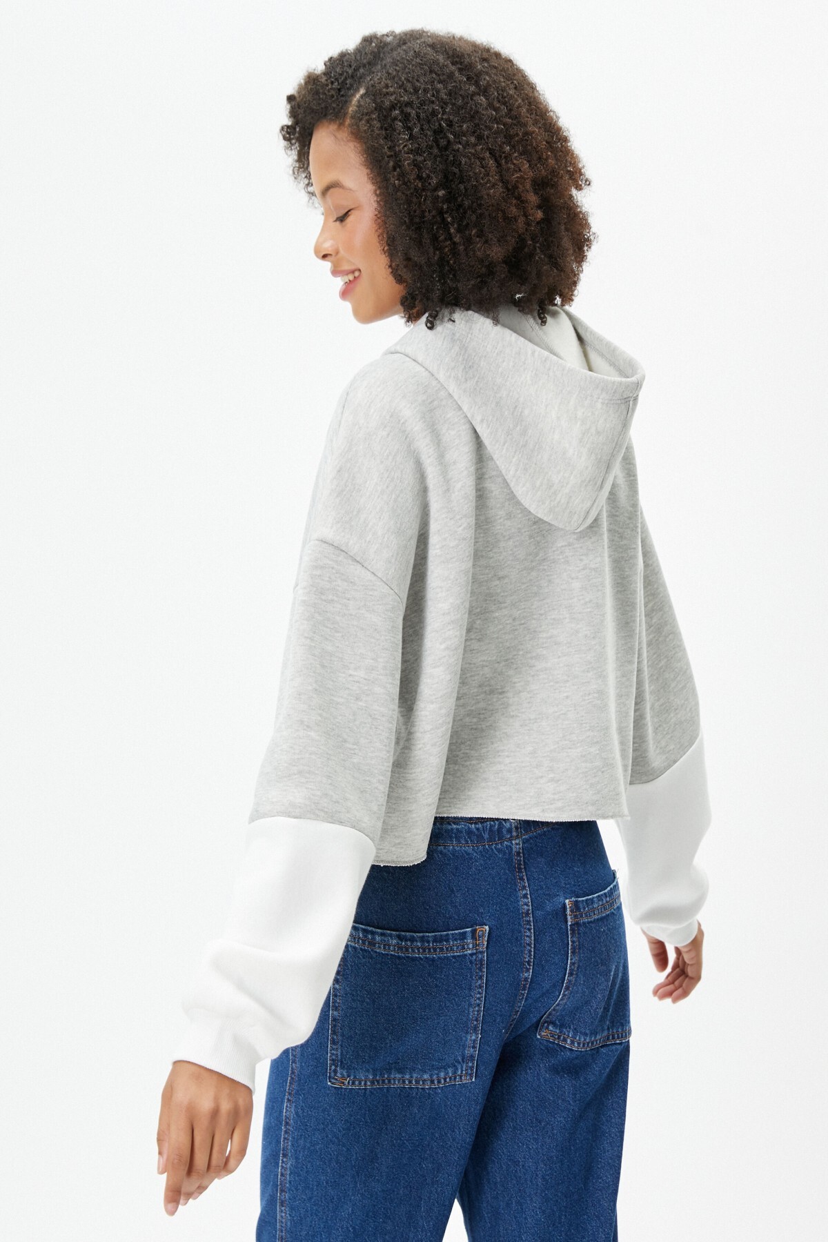 سویشرت زنانه خاکستری کوتونKoton | 4WAL10630IK اورجینال - تصویر 3