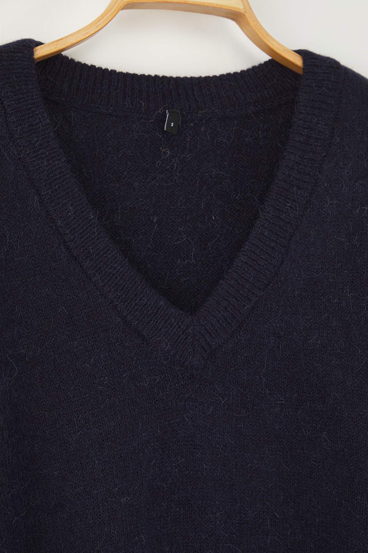 Trendyolmilla  Wardrobe Essentials Lacivert Alpaka Yün Karışımlı Geniş Kalıp Triko Kazak|TWOAW26KZ00000 - Görsel 6