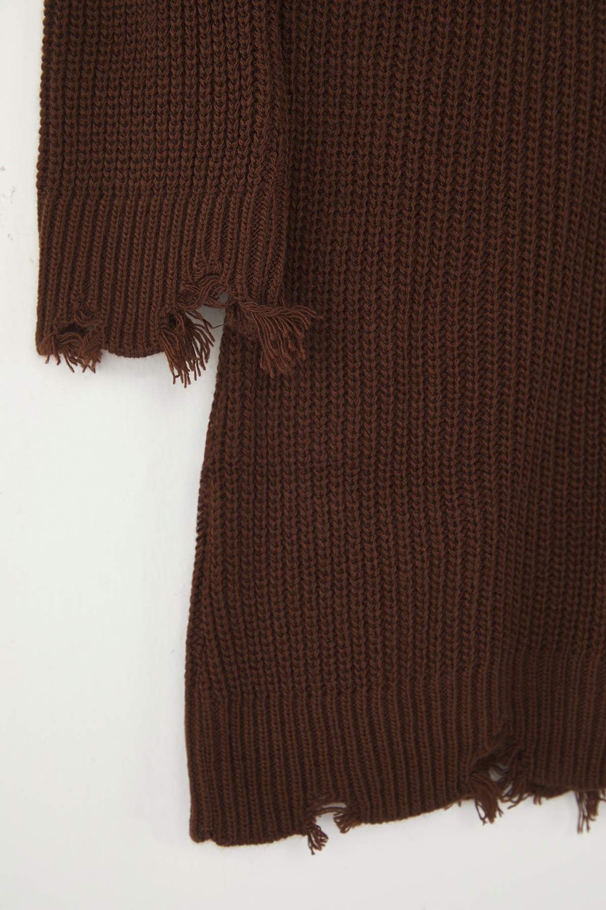 Trendyol Collection-Brown Short/Mini Wide Fit Flowing Detail Knitwear Dress Twoaw24El00113 6