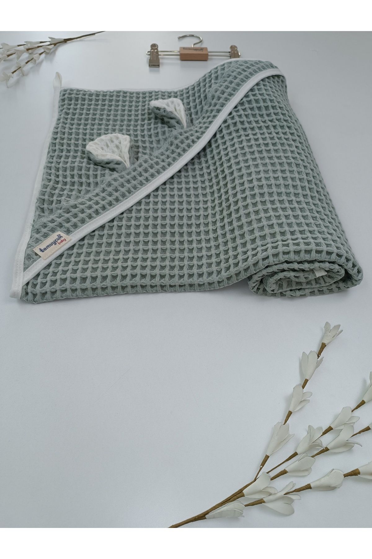 Tomuycuk Mint Pike Bebek Battaniyesi Doğal Organik Uyku Çift Taraflı Bebek Havlu Örtü Yenidoğan Mevsimlik fotoğrafı 5 (önizleme)