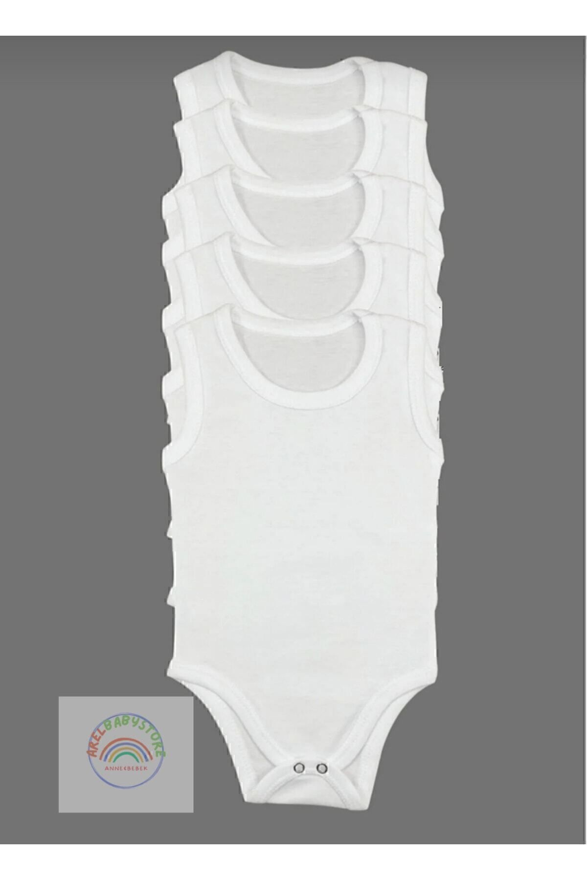 ARELSTORE Bebek Basic Penye Zıbın 5'li Set Bisiklet Yaka Atlet Body fotoğrafı 3 (önizleme)