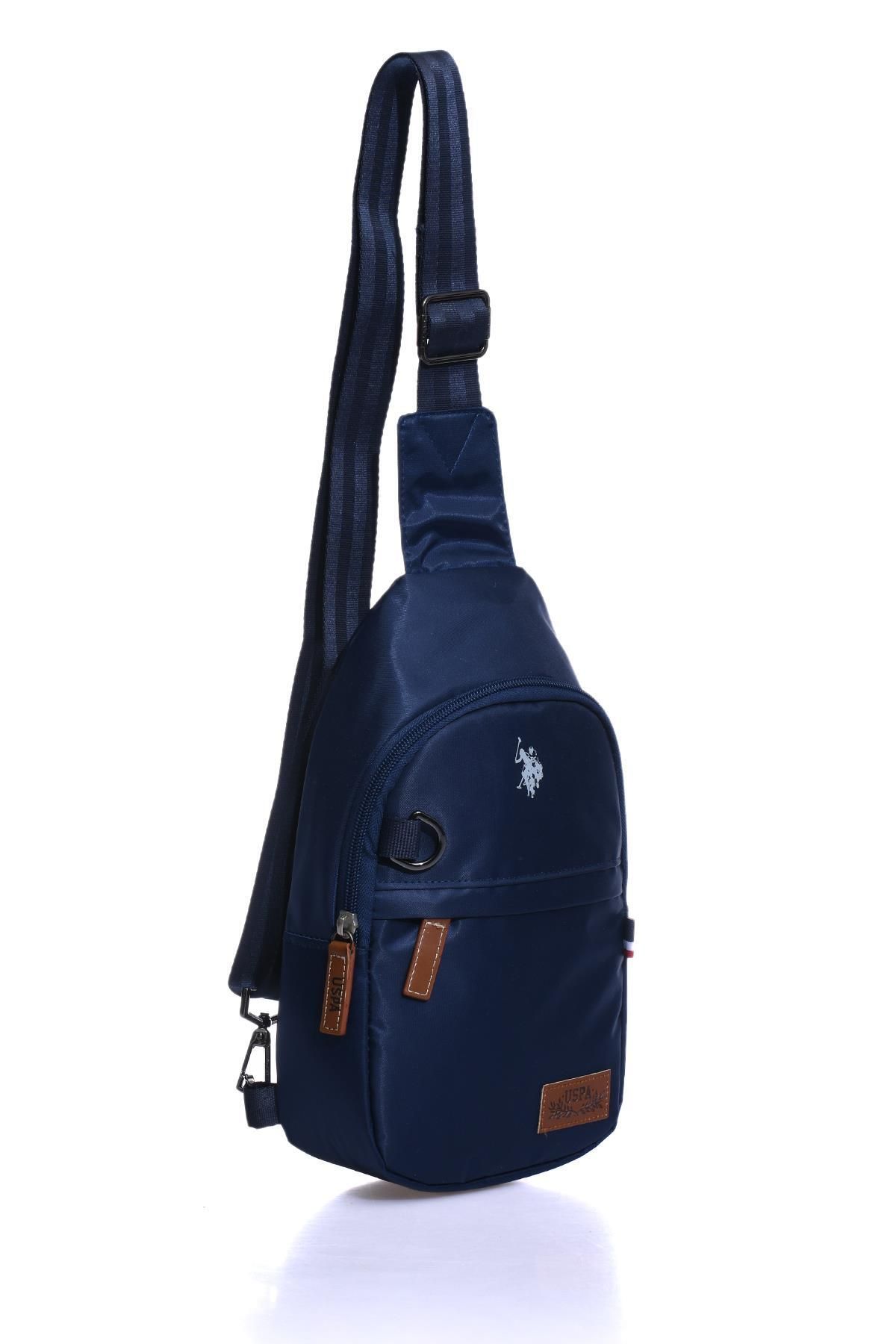 کیف شانه ای آبی مردانه و زنانه کیسه بدنه یونیسکس سرمه‌ای Pleur22461 U.S. Polo Assn.