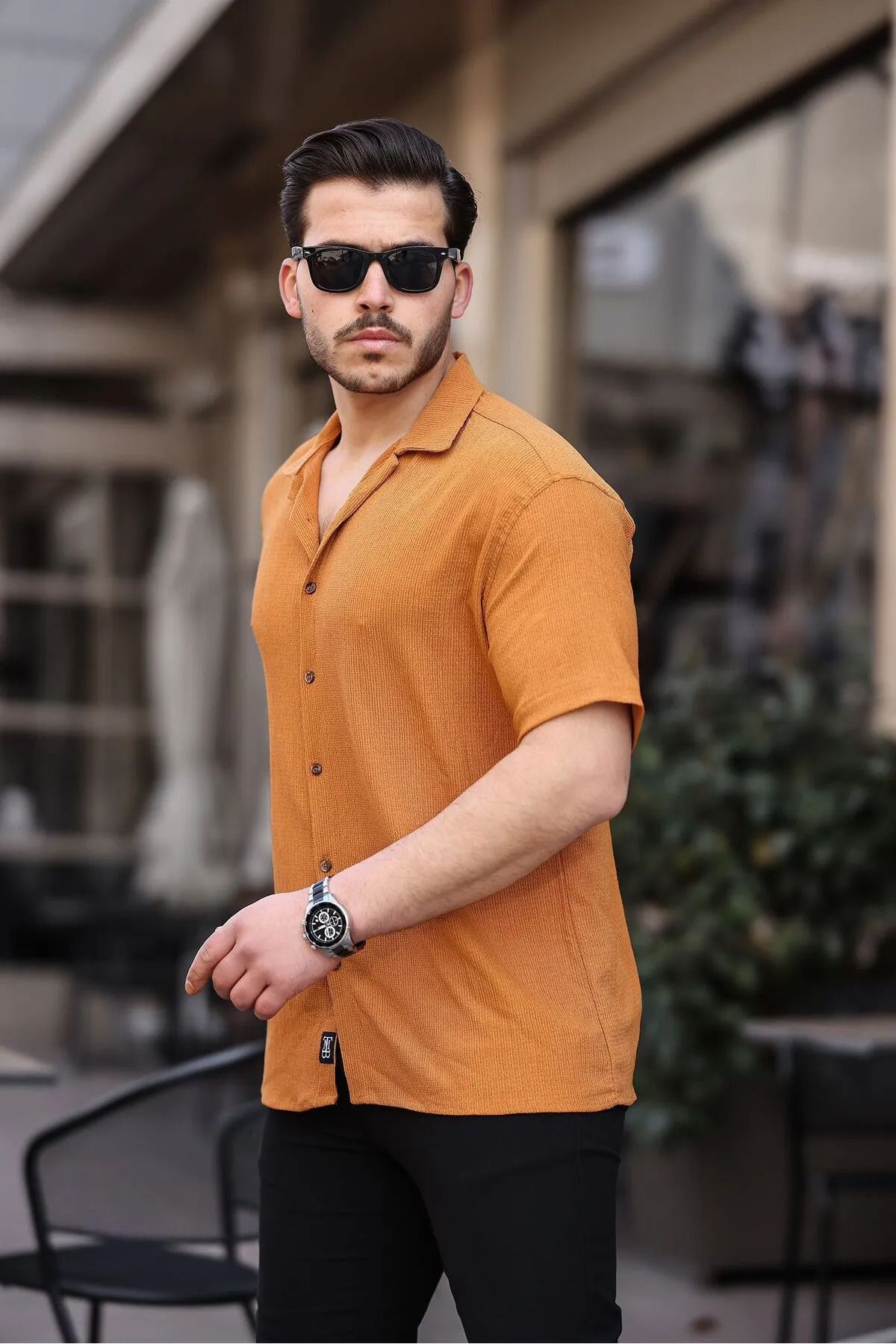ZARNE Erkek Oversize Bol Kesim Yazlık Kısa Kollu Gömlek
