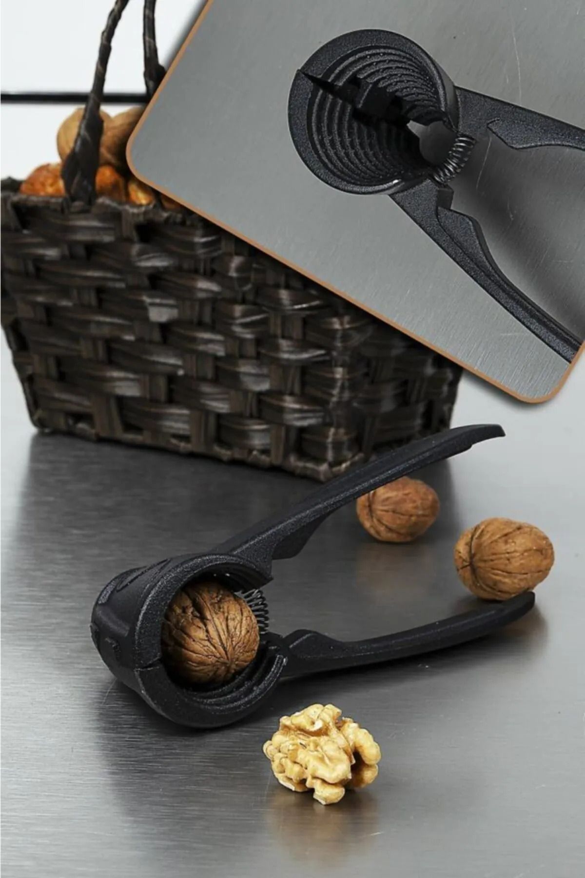 Jetsepetim-Stainless Large Size Practical Walnut Crusher Boring Kitchen Tool Walnut Cracker 1
