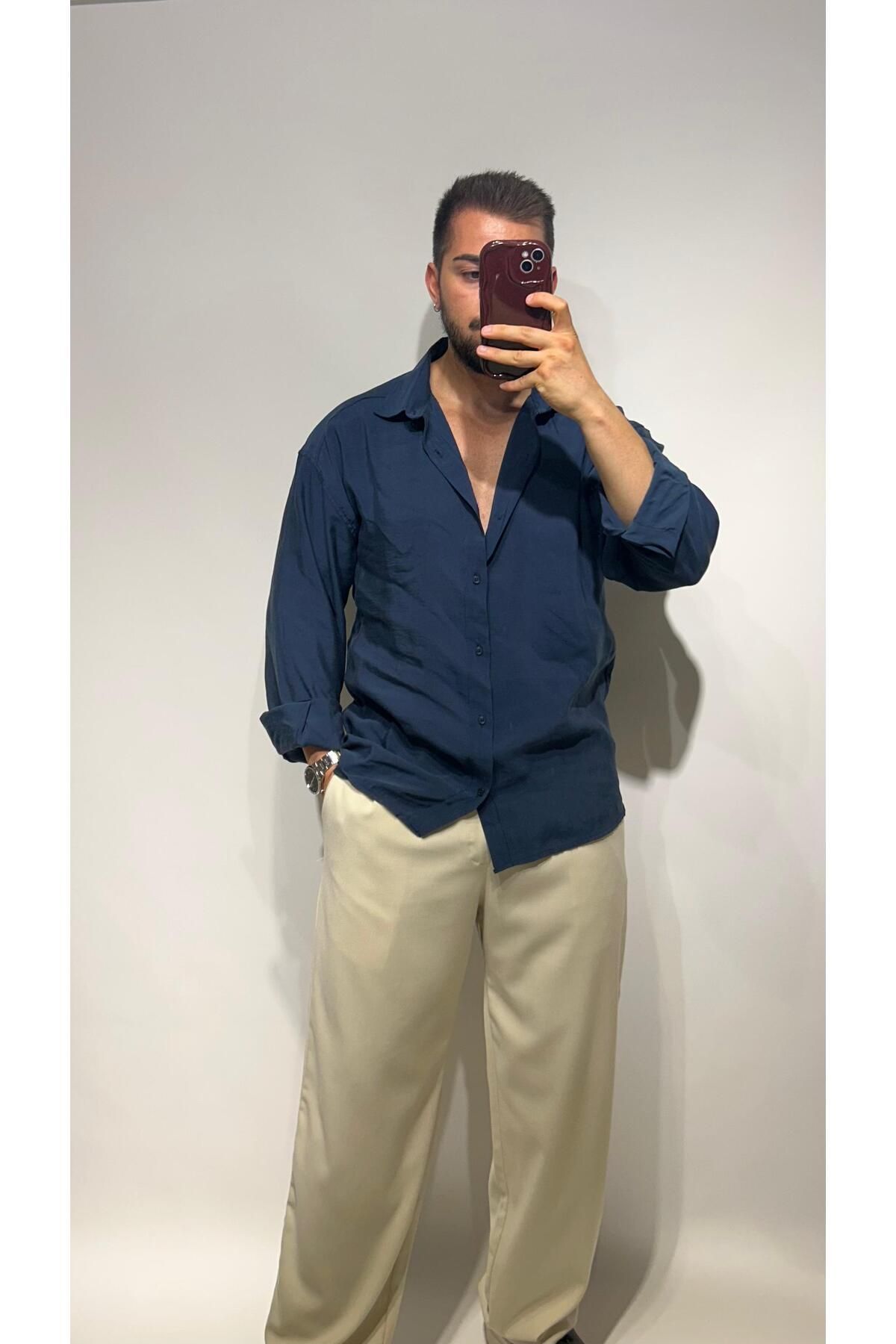 ensbutik Oversize Modal Kumaş Gömlek