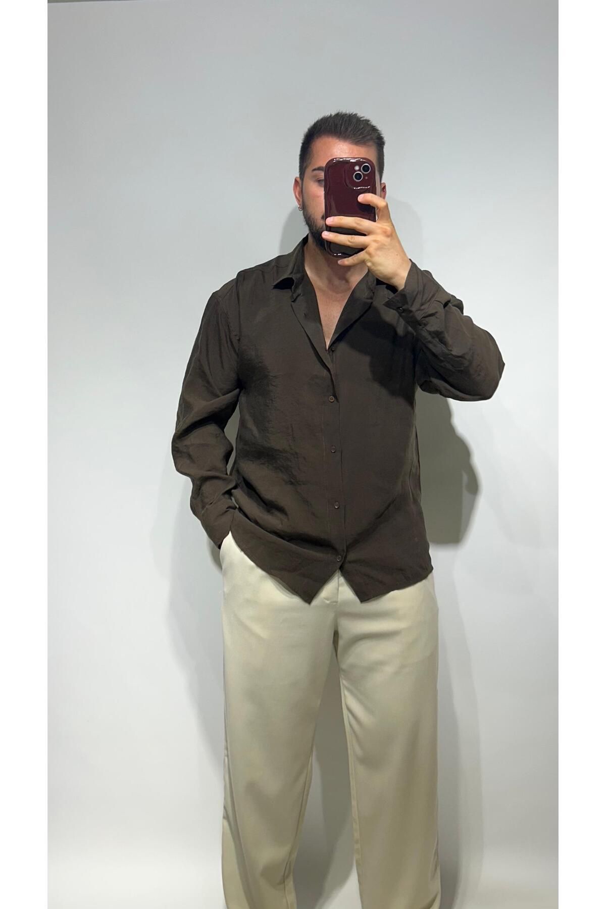 ensbutik Oversize Modal Kumaş Gömlek