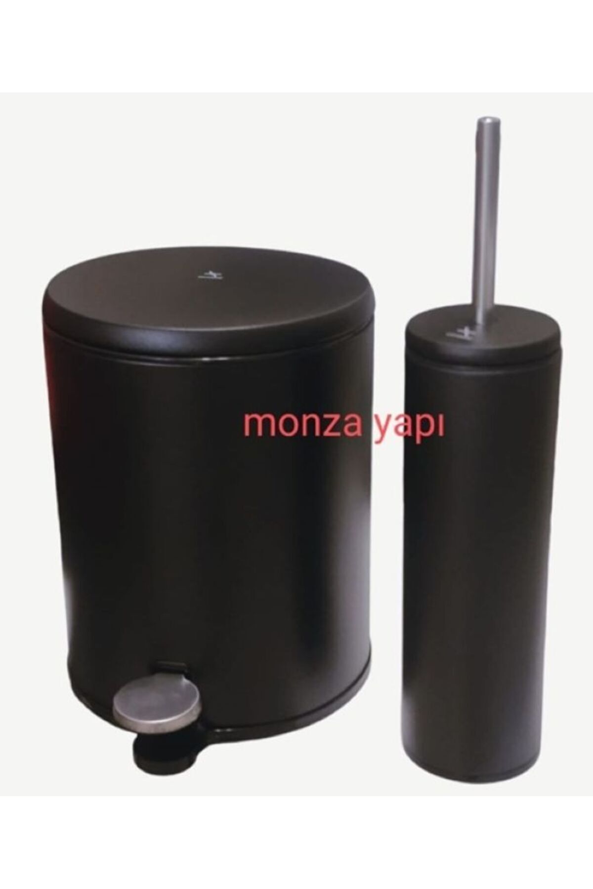 pirimanova monza Cigo Çelik Çöp Kovası ve Tuvalet Fırçası Mat Siyah
