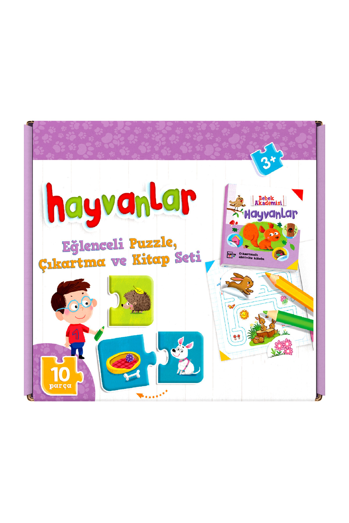 Dikkat Atölyesi Yayınları Hayvanlar Puzzle | Bulmaca Kart + Kitap 3+ Yaş Karton Çocuk fotoğrafı 5 (önizleme)