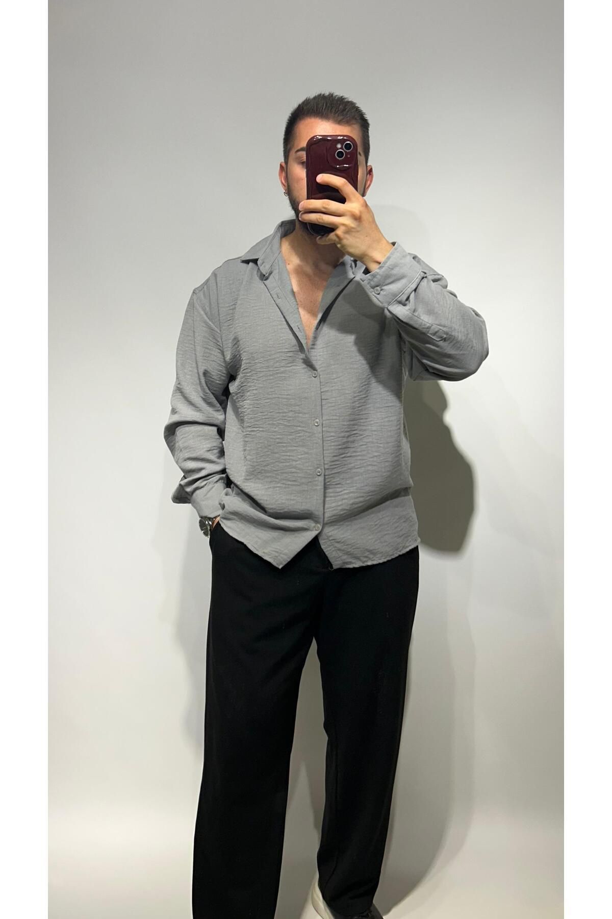 ensbutik Oversize Krinkıl Gömlek
