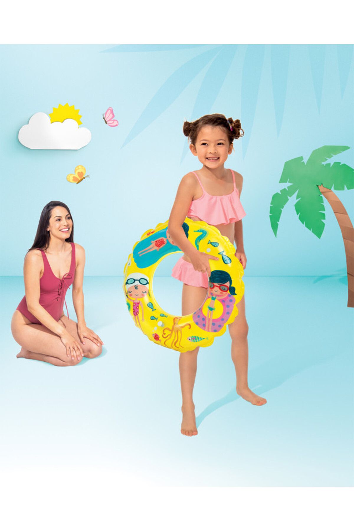 hediyecik-Transparent Ocean Patterned Pool and Sea Glitter for 6-10 Years Old Children - 61 Cm 3