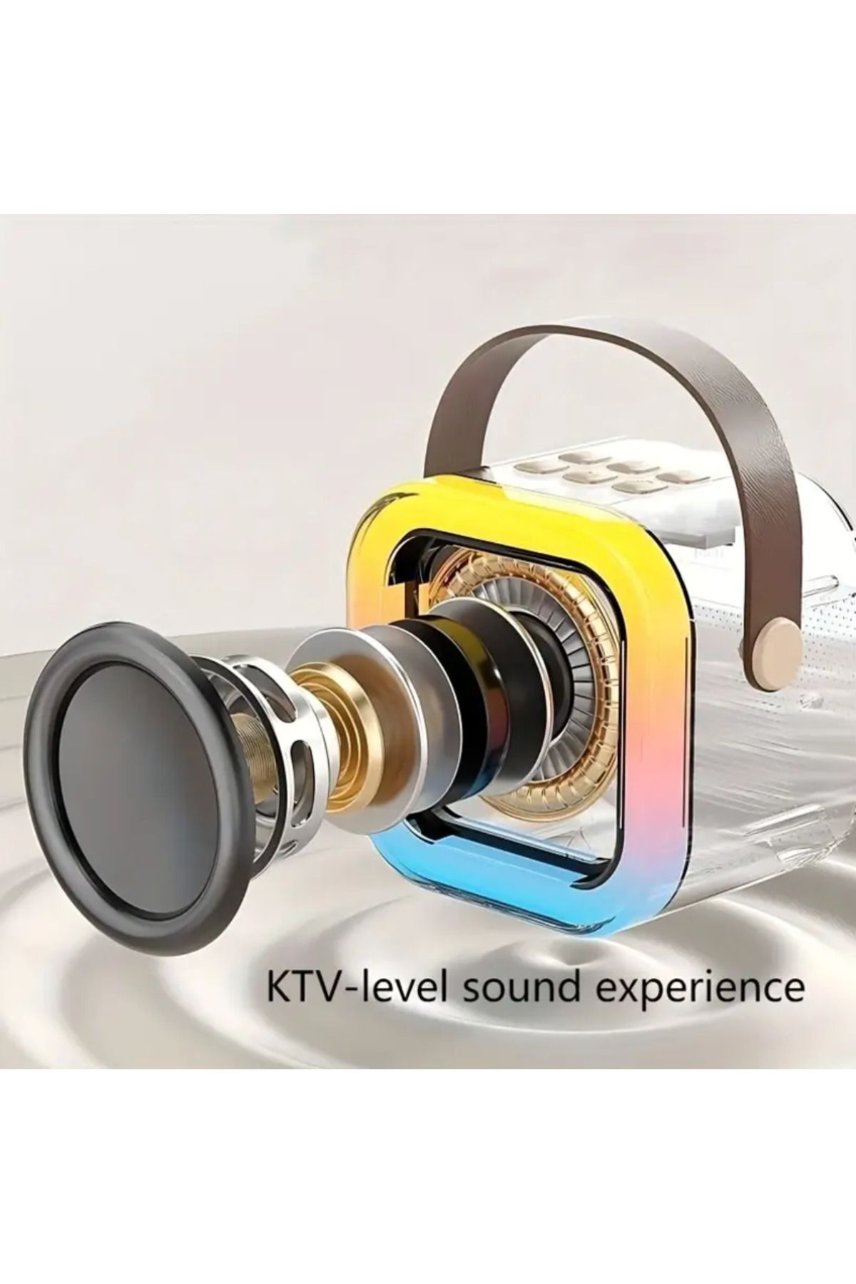 OEM-Karaoke Microphone with Portable Speaker, Bluetooth Connection, Dynamic RGB Lighting, 6W Speaker, US 3
