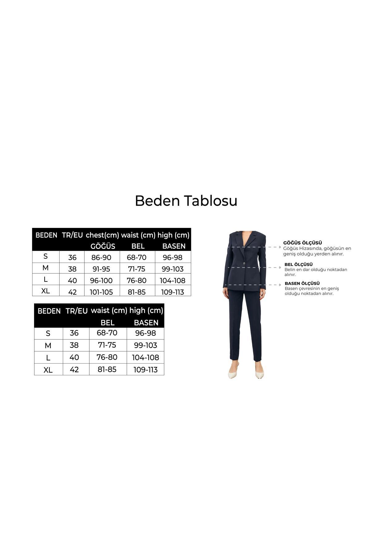 Setre-Navy Blue Navy Blue Striped Double Suit with Sleeve Detail 8