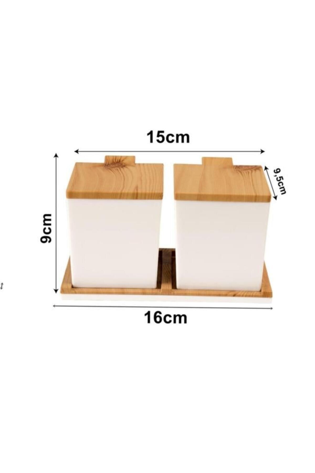 Moonstar-Plastic Spice Set with Wooden Bamboo Look Lid-fvset-14b 3
