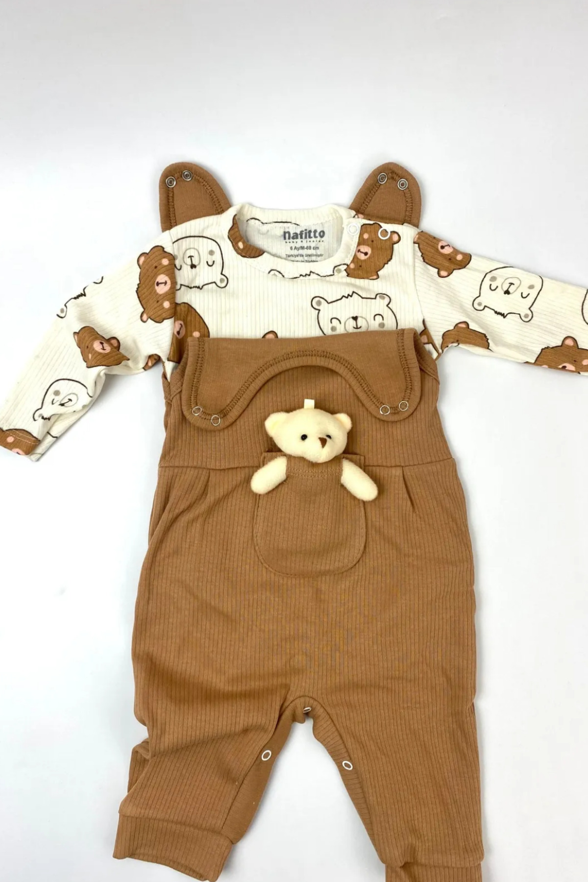 NAFİTTO Oyuncak Ayılı Bebek Tulum - Zıbın ve Tulum – 3-6-9 Ay Bebek Giyim fotoğrafı 4 (önizleme)