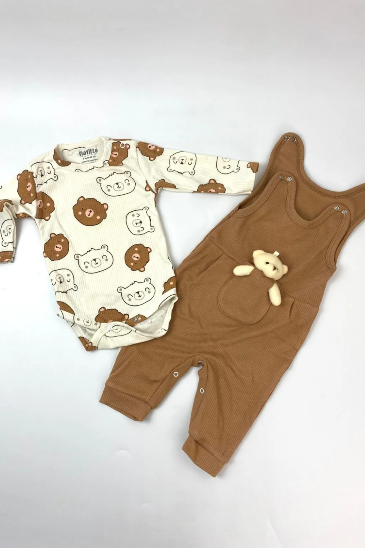 NAFİTTO Oyuncak Ayılı Bebek Tulum - Zıbın ve Tulum – 3-6-9 Ay Bebek Giyim fotoğrafı 3 (önizleme)