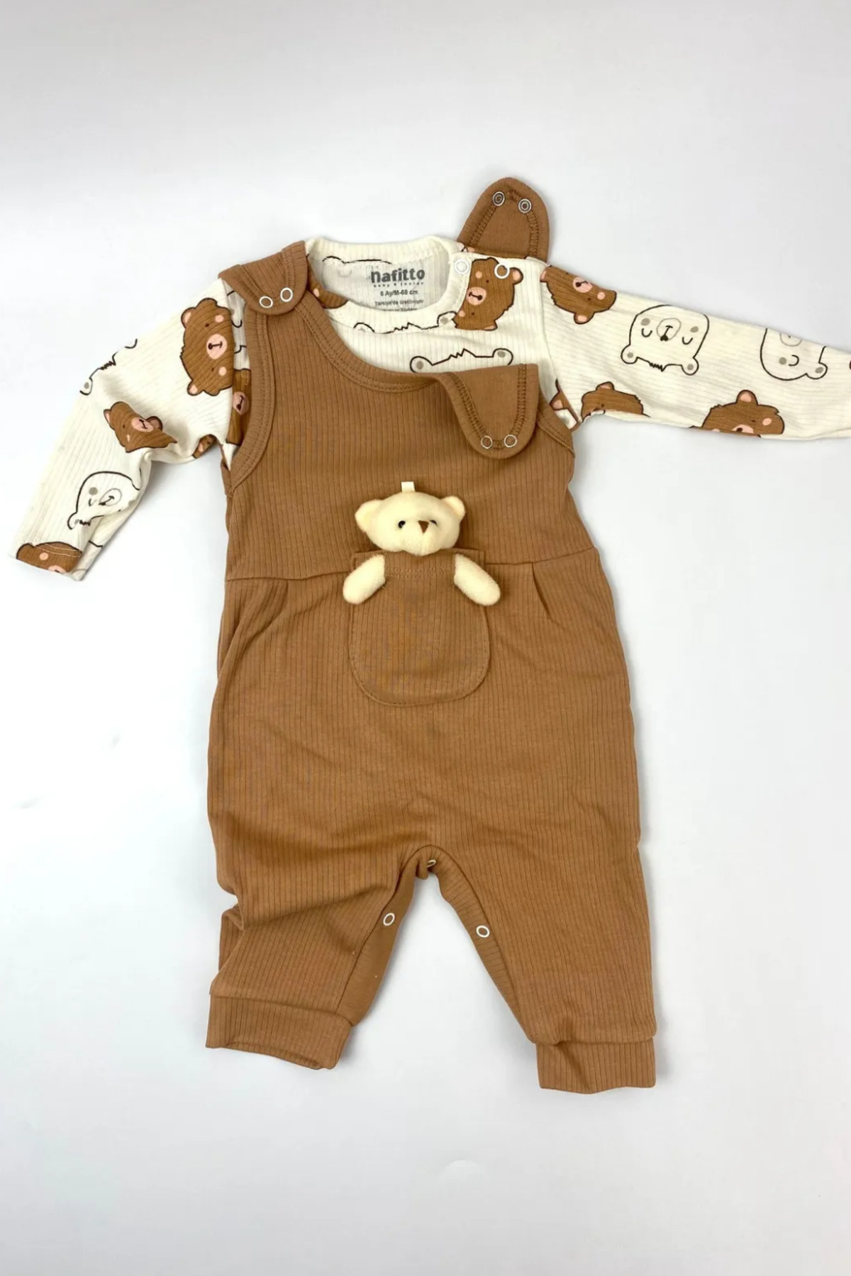 NAFİTTO Oyuncak Ayılı Bebek Tulum - Zıbın ve Tulum – 3-6-9 Ay Bebek Giyim fotoğrafı 6 (önizleme)
