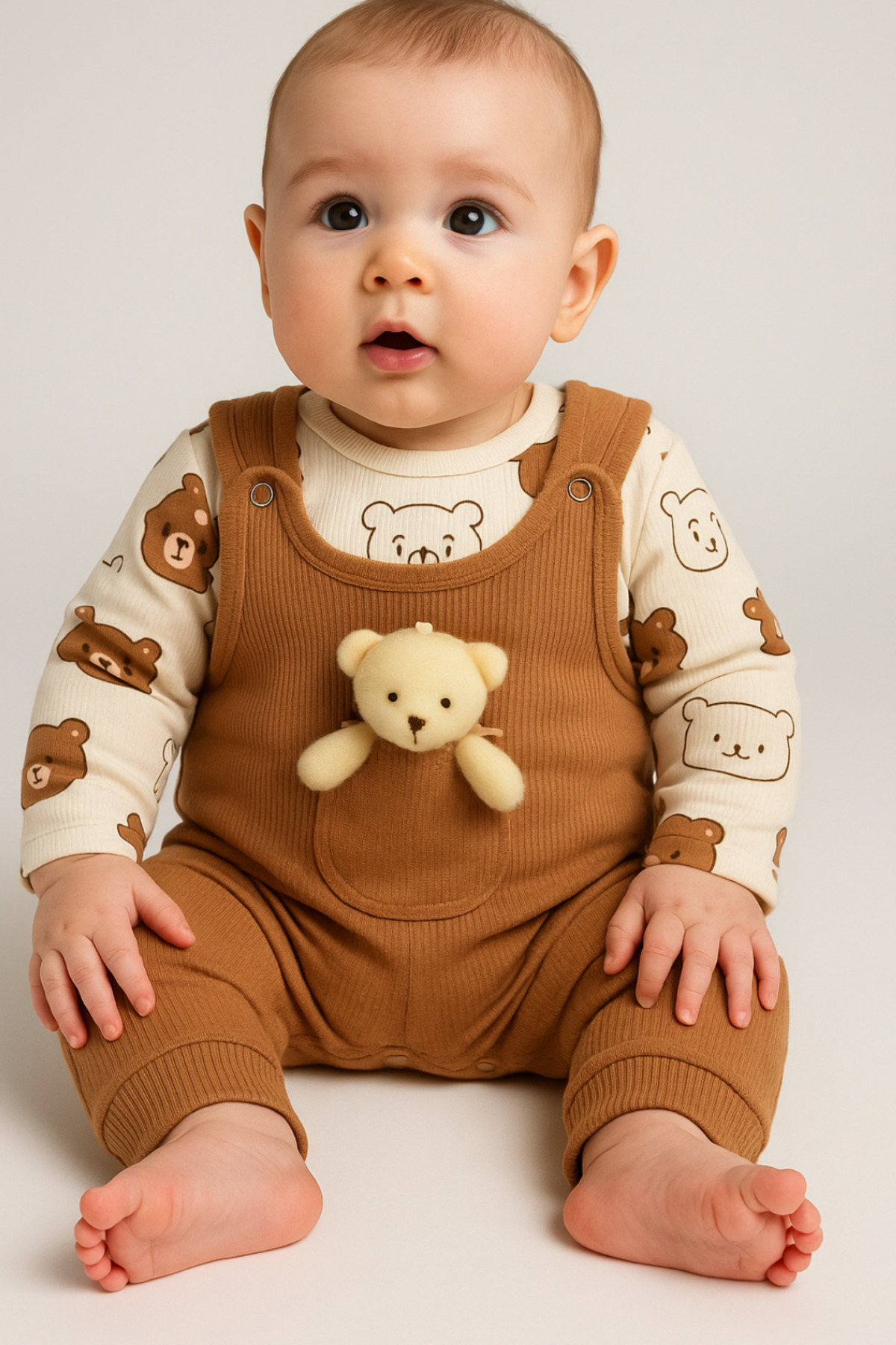 NAFİTTO Oyuncak Ayılı Bebek Tulum - Zıbın ve Tulum – 3-6-9 Ay Bebek Giyim fotoğrafı 2 (önizleme)