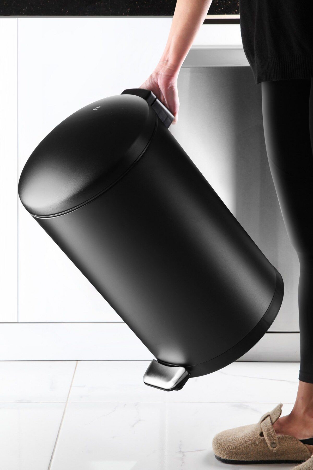 Prima Nova-Bombe Lid Trash Can 30 Lt Matte Texture - Black Inside 3