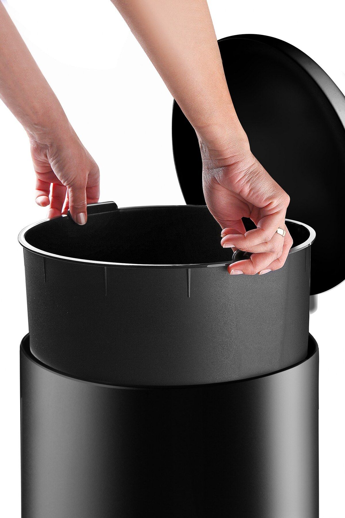 Prima Nova-Bombe Lid Trash Can 30 Lt Matte Texture - Black Inside 4