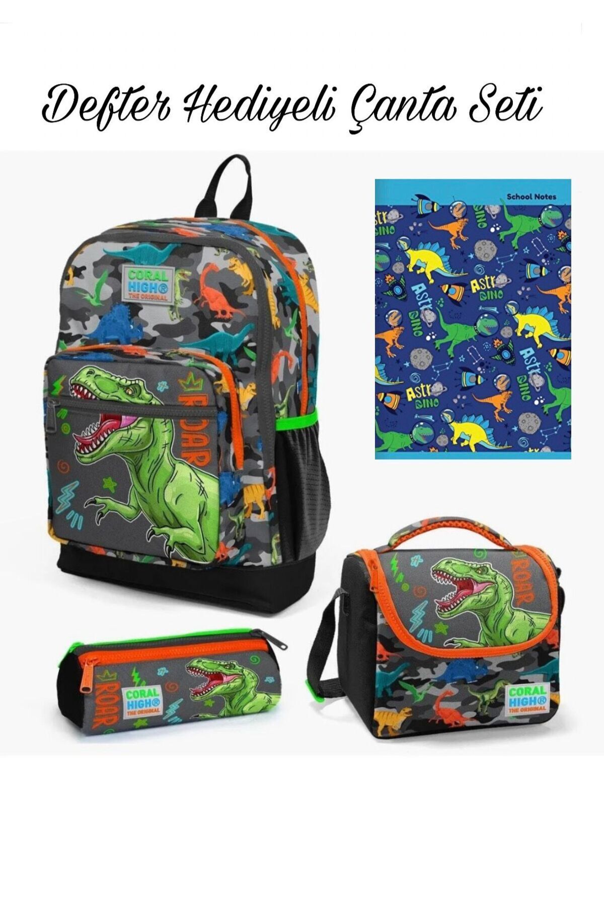 Coral High Kids Okul Çanta Seti (DEFTER HEDİYELİ)