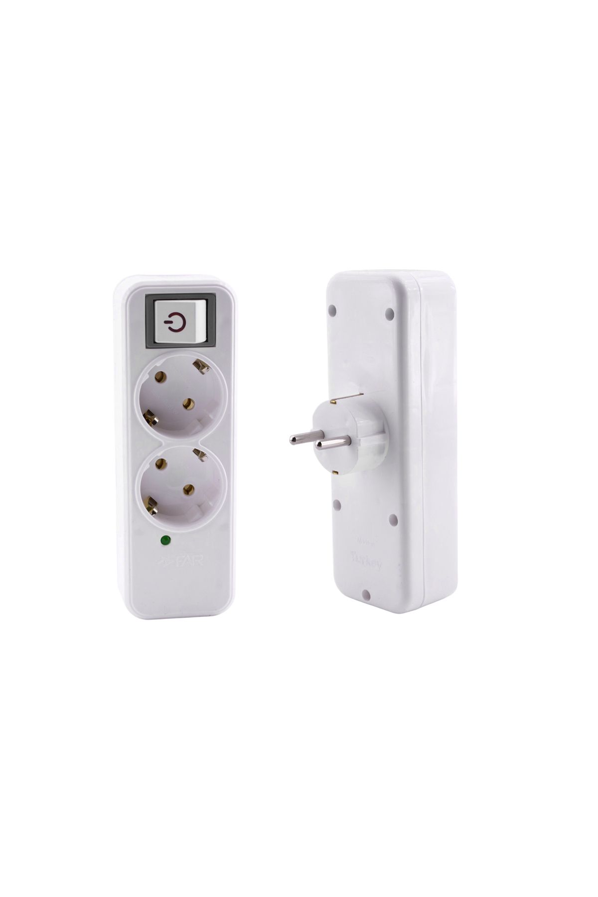 Badem10-2-Piece Group Socket with Wireless Surge Protection Switched Plug Socket with Golyat Button Grounded Multi Coupler 7