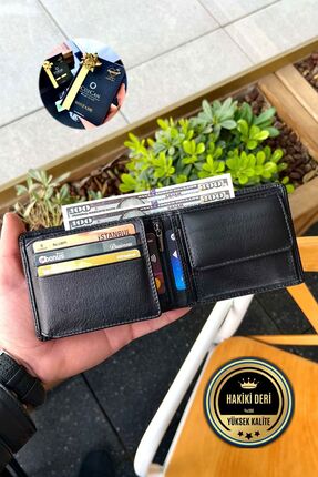 CüzCan Joseph Siyah Kişiye Özel Isim Baskılı Hakiki Deri Erkek Cüzdan ( Bozuk...